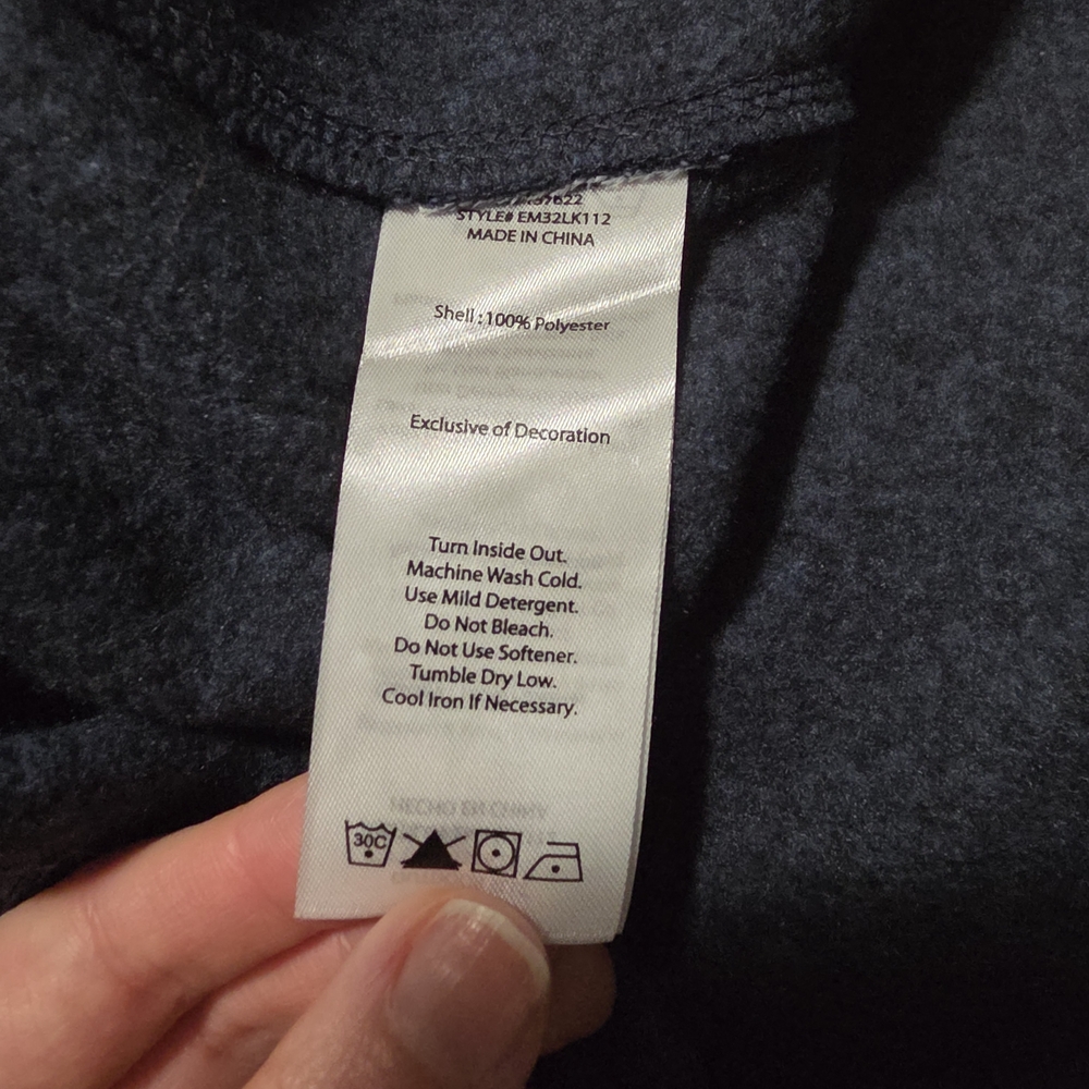 NEW Eddie Bauer Blue Heather Quarter-Zip Sweater L - Picture 3 of 5